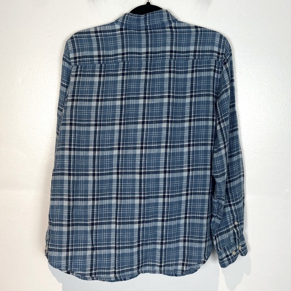 Lauren Ralph Lauren Women's Linen Button Down Shirt Size M Blue Roll Tab Sleeve - Picture 2 of 8